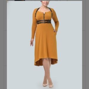 Hi low sexy dress with belt / harness detail